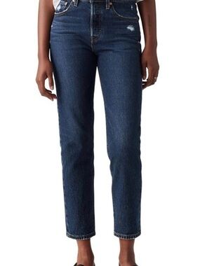 Levi's 501s Dark Blue Ankle Straight Jeans